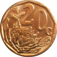 (№2010km495) Монета Южная Африка 2010 год 20 Cents (Ningizimu Африка - Легенды Зулу)
